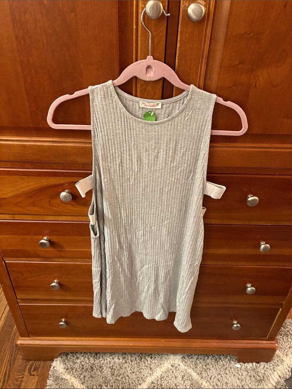 Mossimo Supply Co. Ribbed Light Gray Tank Dress